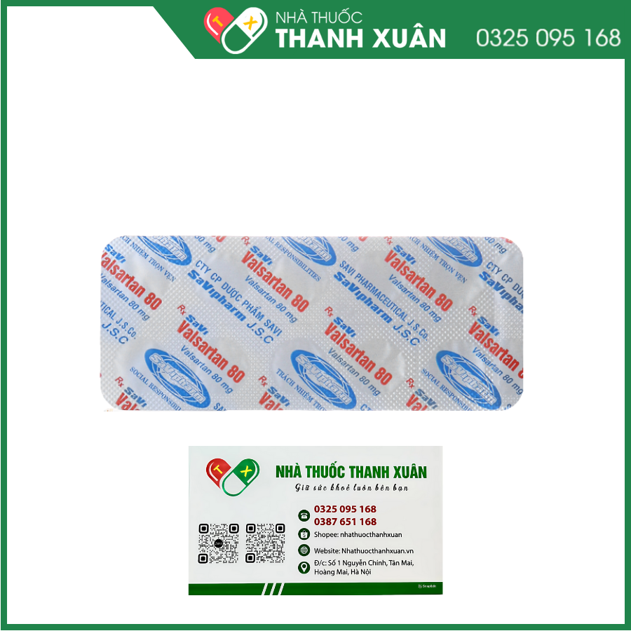 Savi Valsartan 80 điều trị tăng huyết áp, suy tim